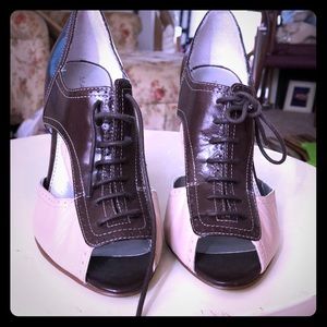 Never worn Marc Fisher lace up two toned heels